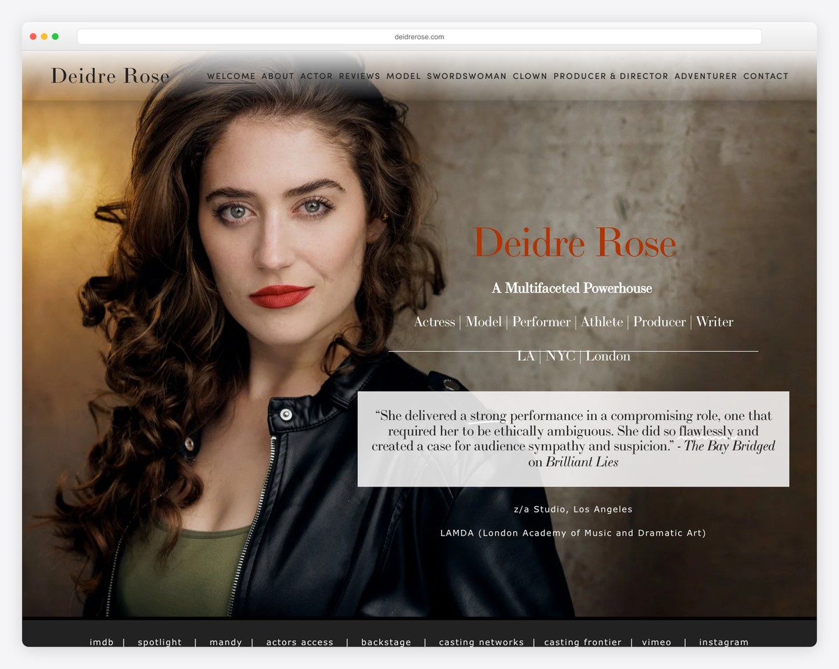 Deidre Rose actor website
