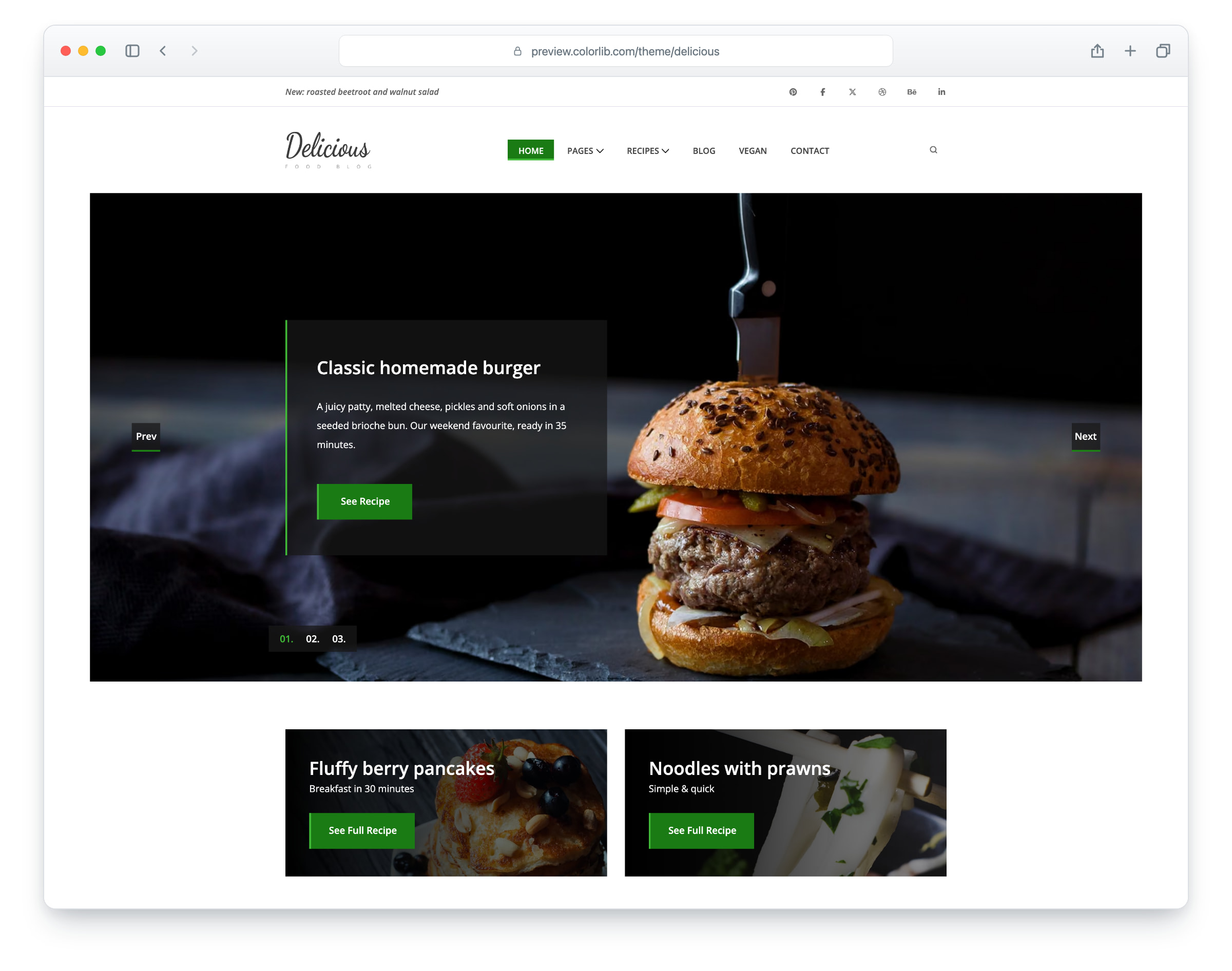 Delicious website template