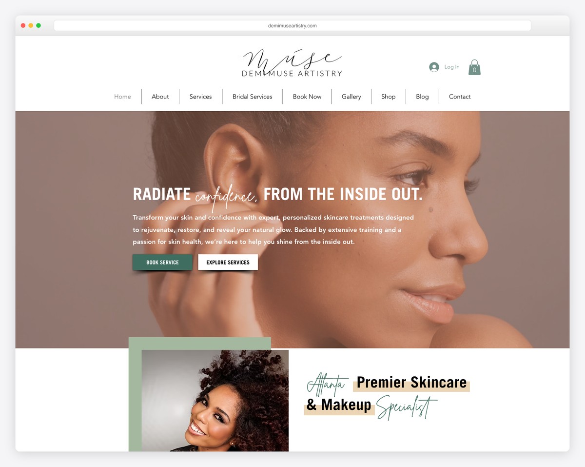 demi muse artistry website example