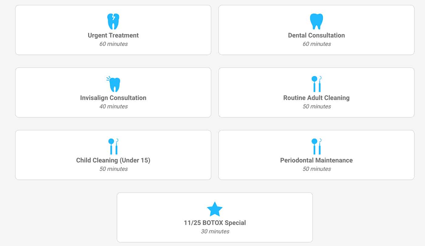 Dentist website service section