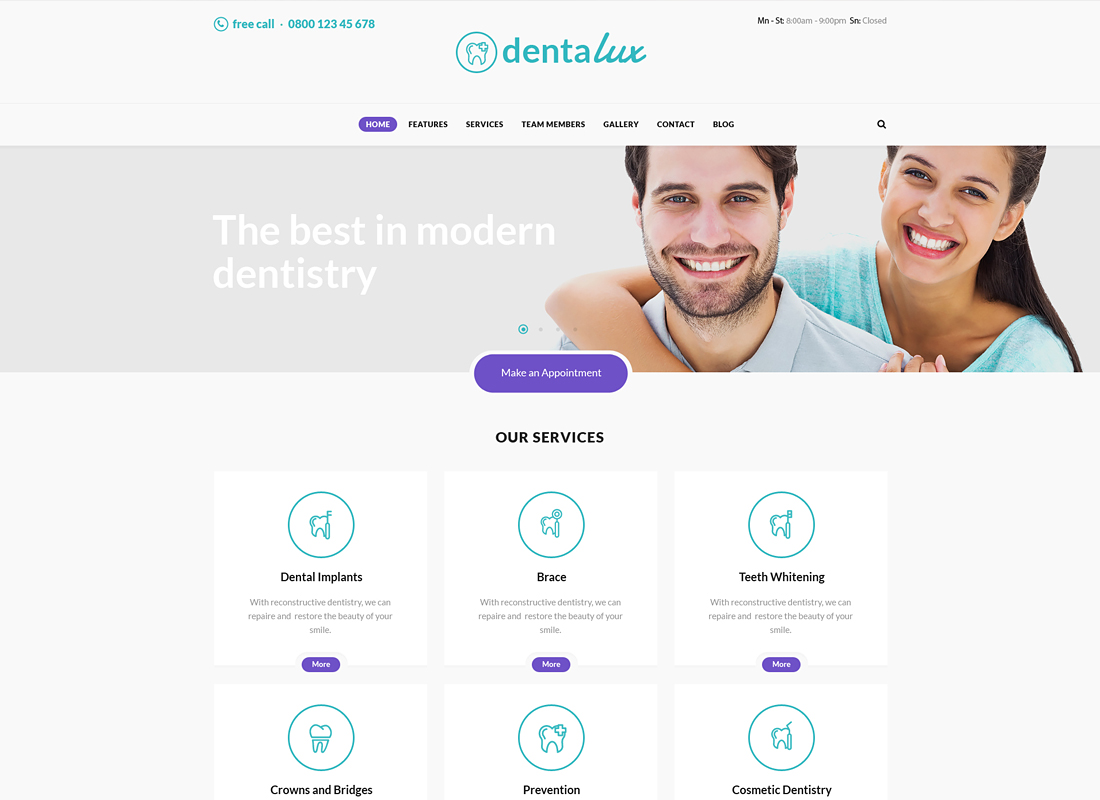 Dentalux | A Dentist Medical & Healthcare WordPress Theme