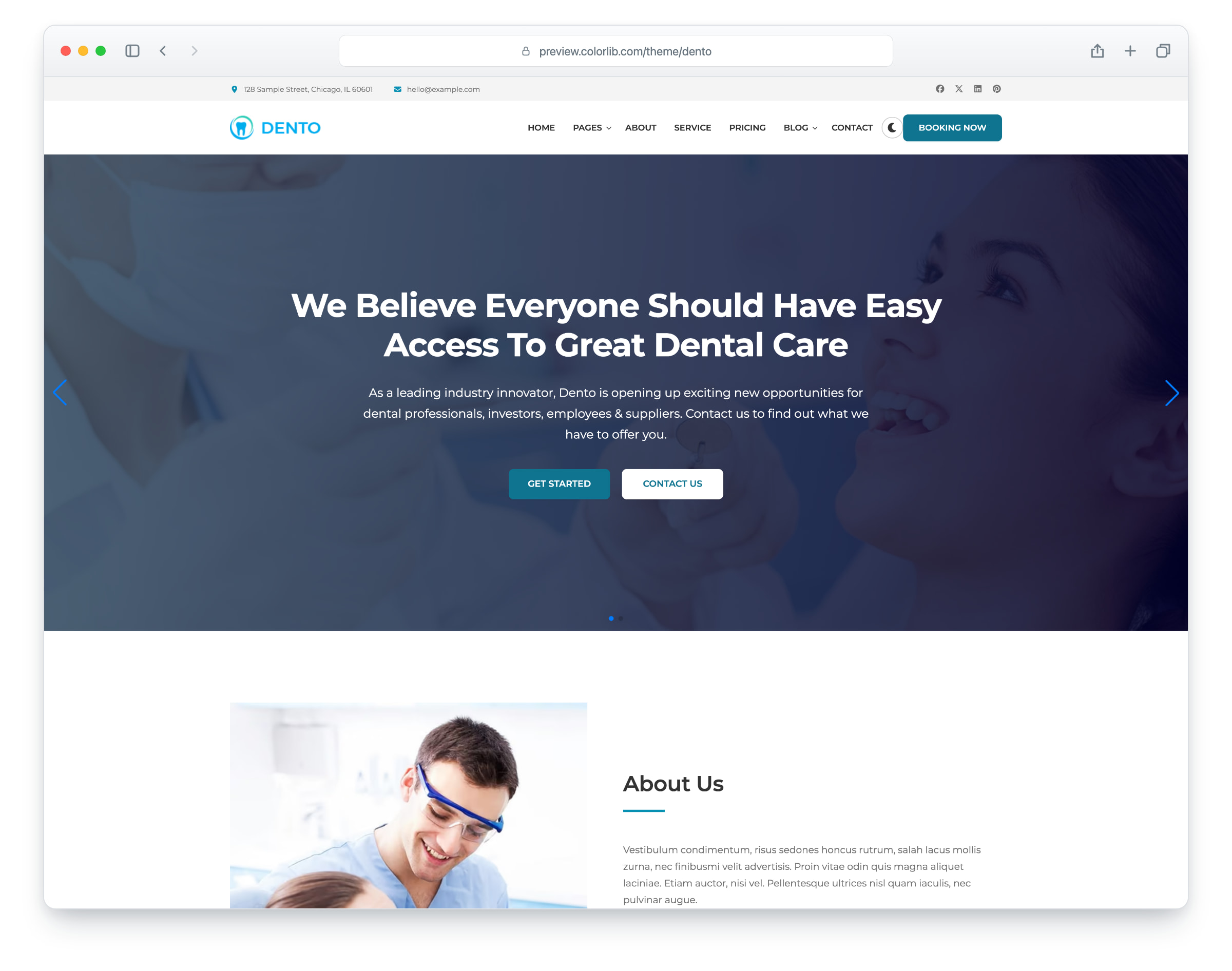 Dento website template