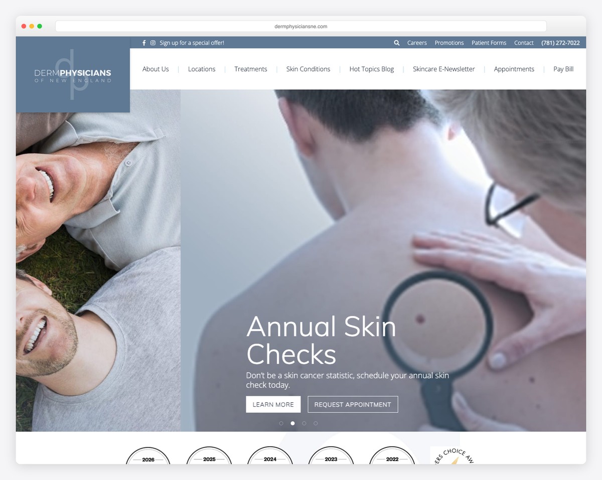 dermphysicians of new england website example