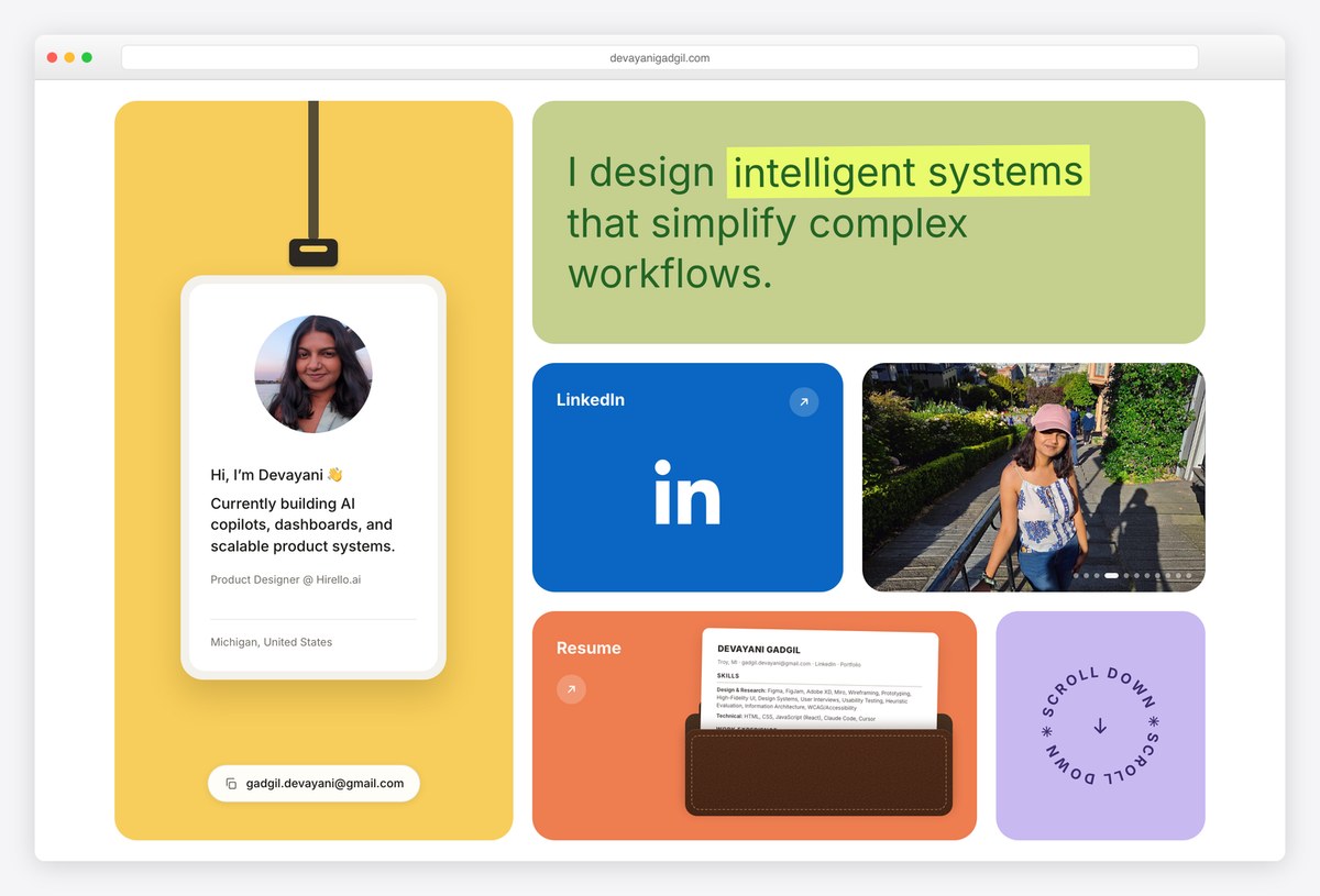 Devayani Gadgil UX portfolio website
