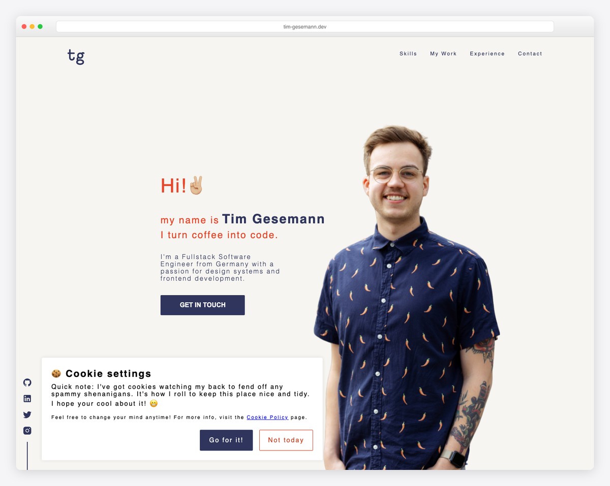 Tim Gesemann - developer portfolio example