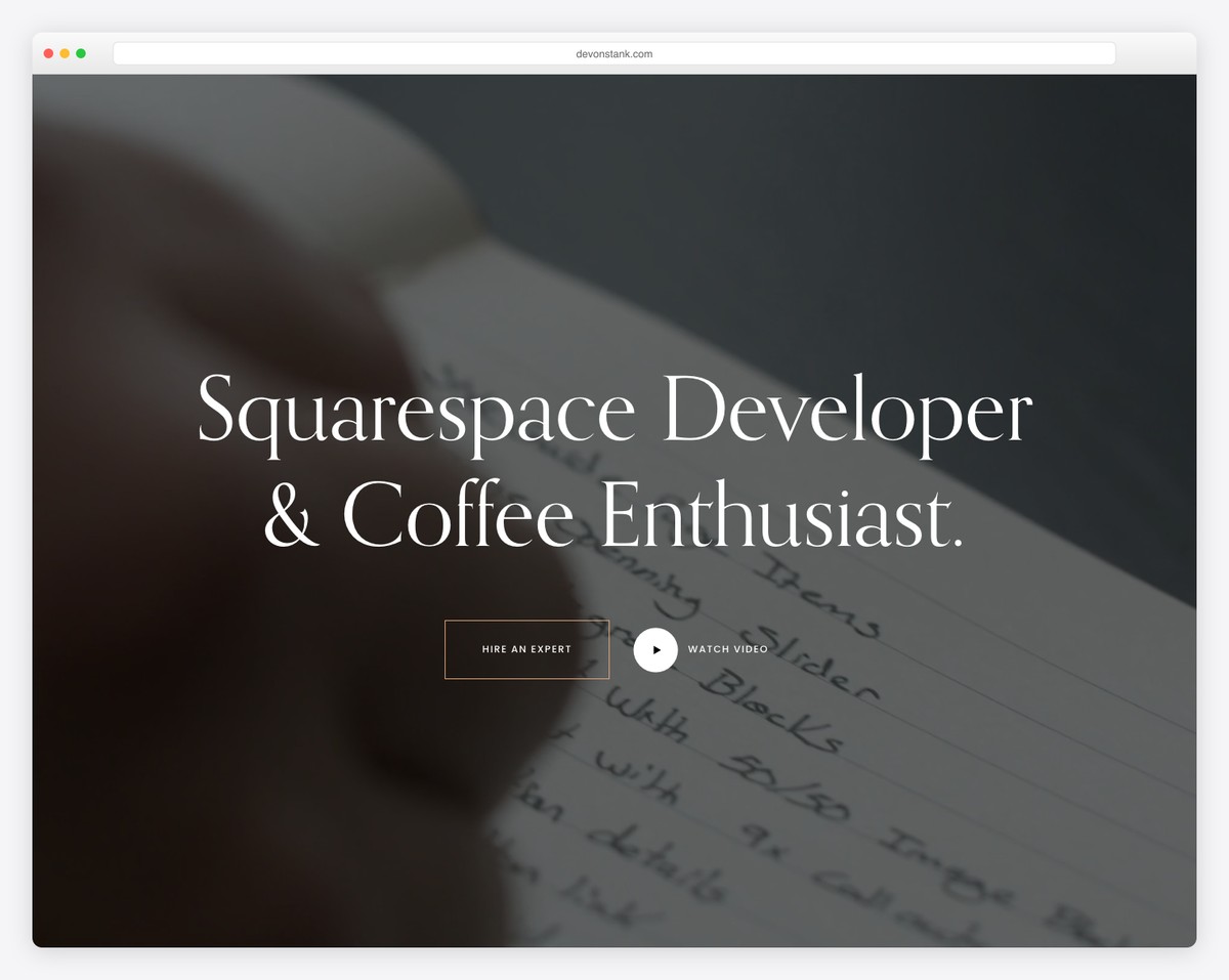 devon stank personal website example