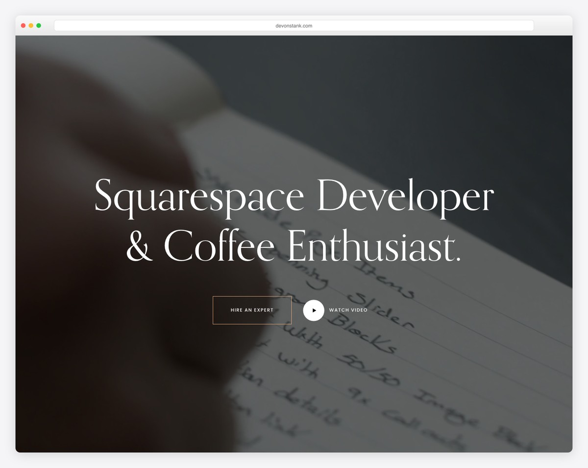 devon stank personal website example