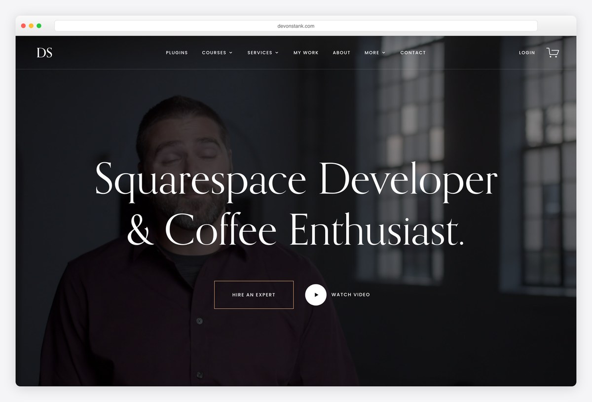 Devon Stank Squarespace portfolio website