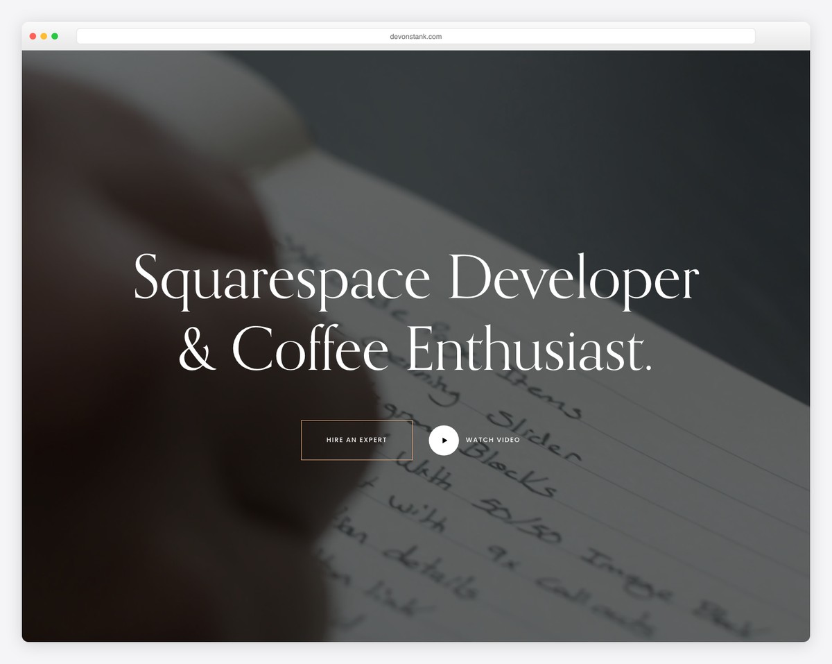 devon stank personal website example