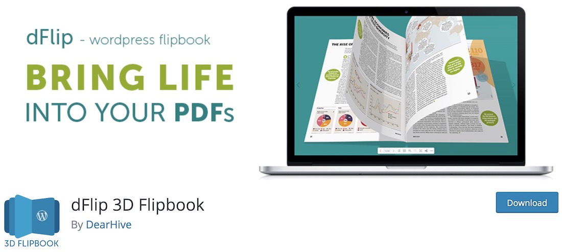 dflip 3d flipbook wordpress pdf viewer