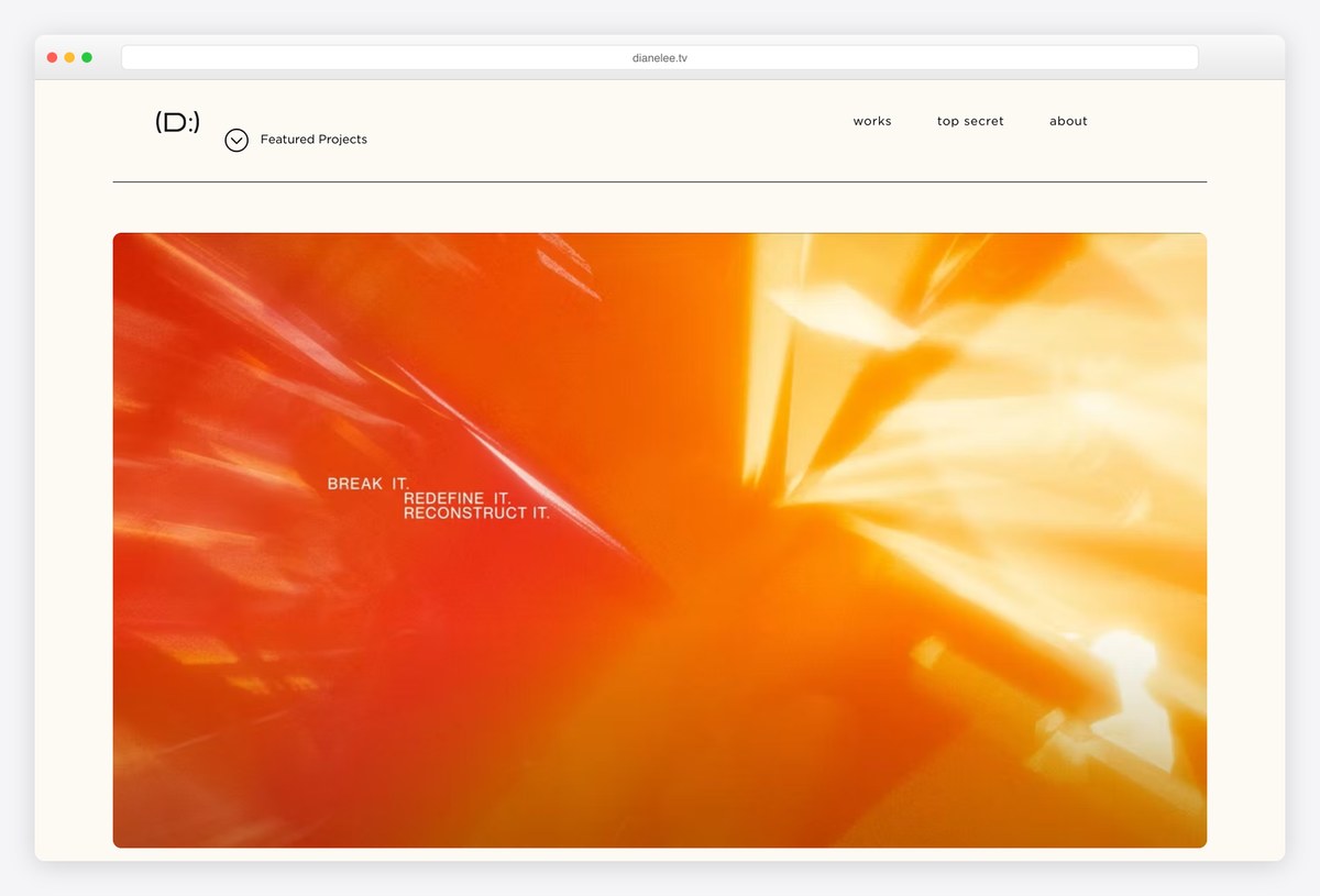 Diane Lee motion design student portfolio website