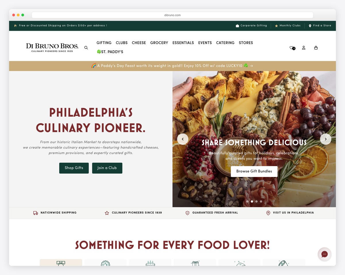 di bruno bros website example