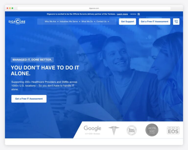 Digacore 29 Best IT Services & MSP Website Examples 2026 - Colorlib