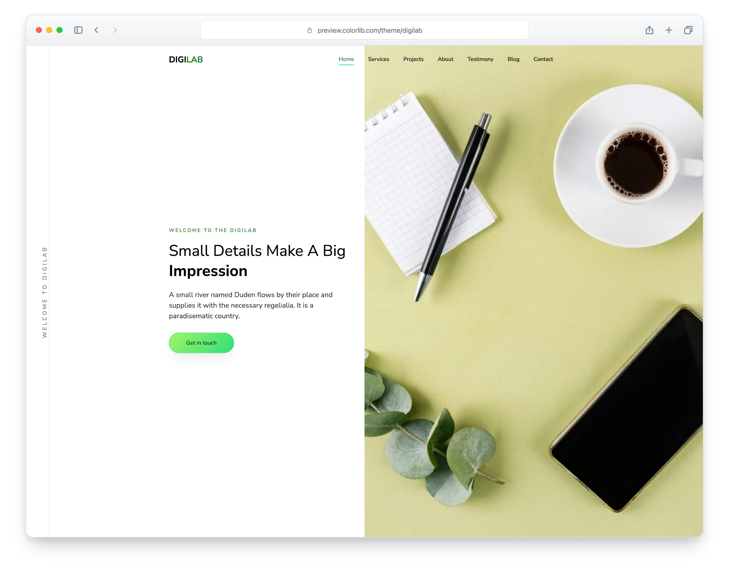 Digilab website template