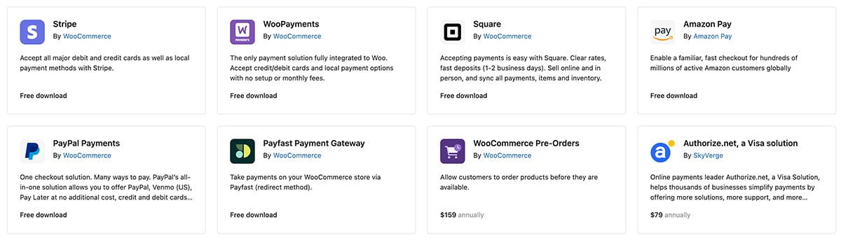 Directory payment options for WordPress website