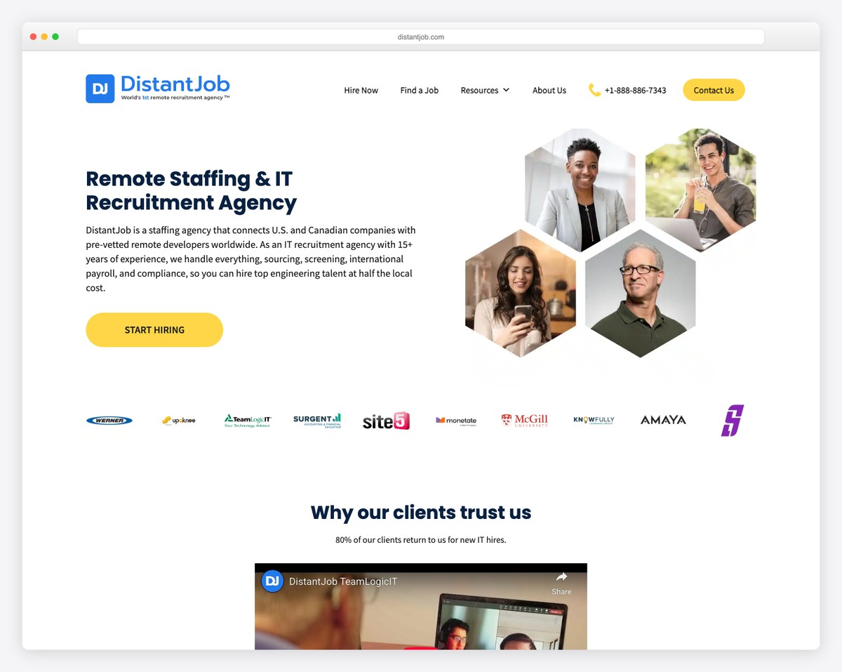 distantjob website example