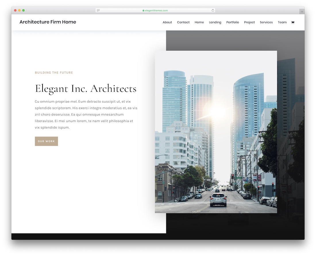 divi architect website template