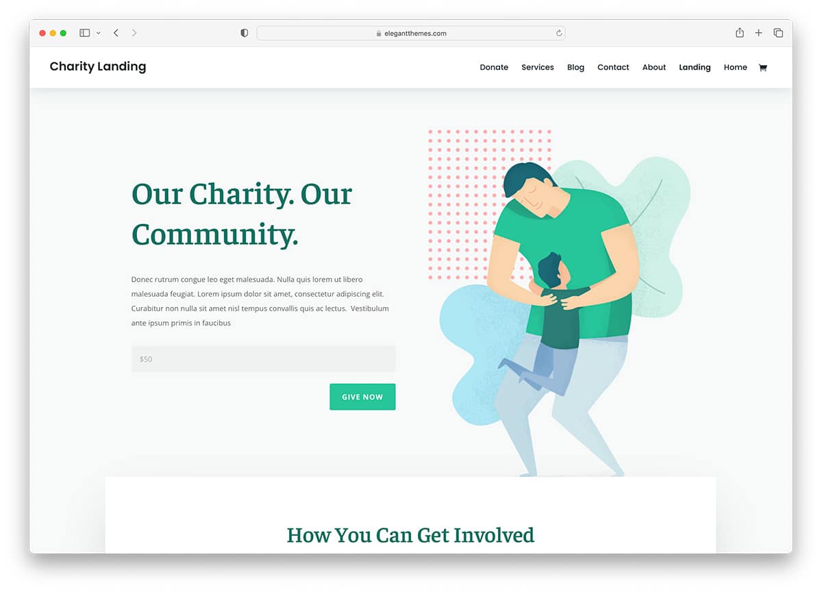 divi - most popular charity WordPress theme