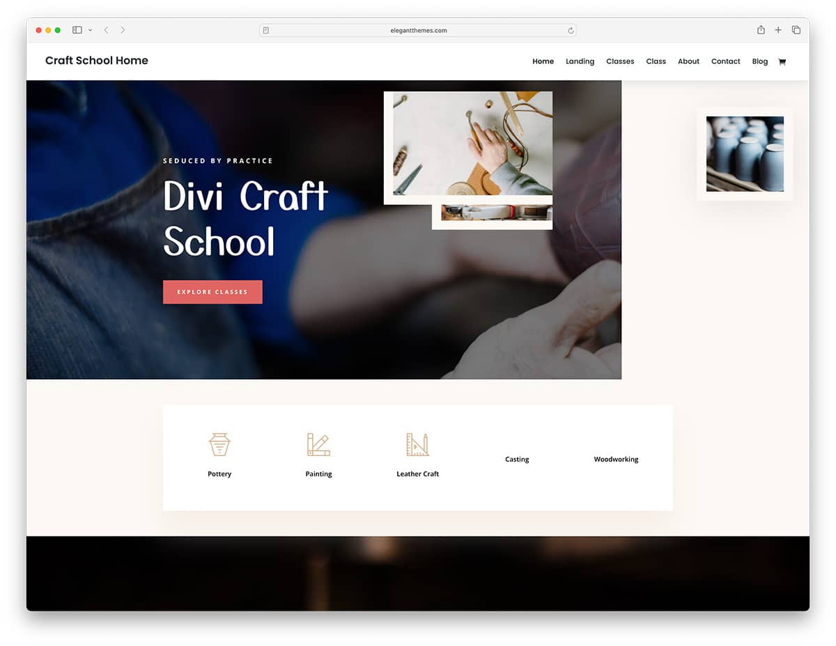 Divi - craft school and craftsman WordPress theme