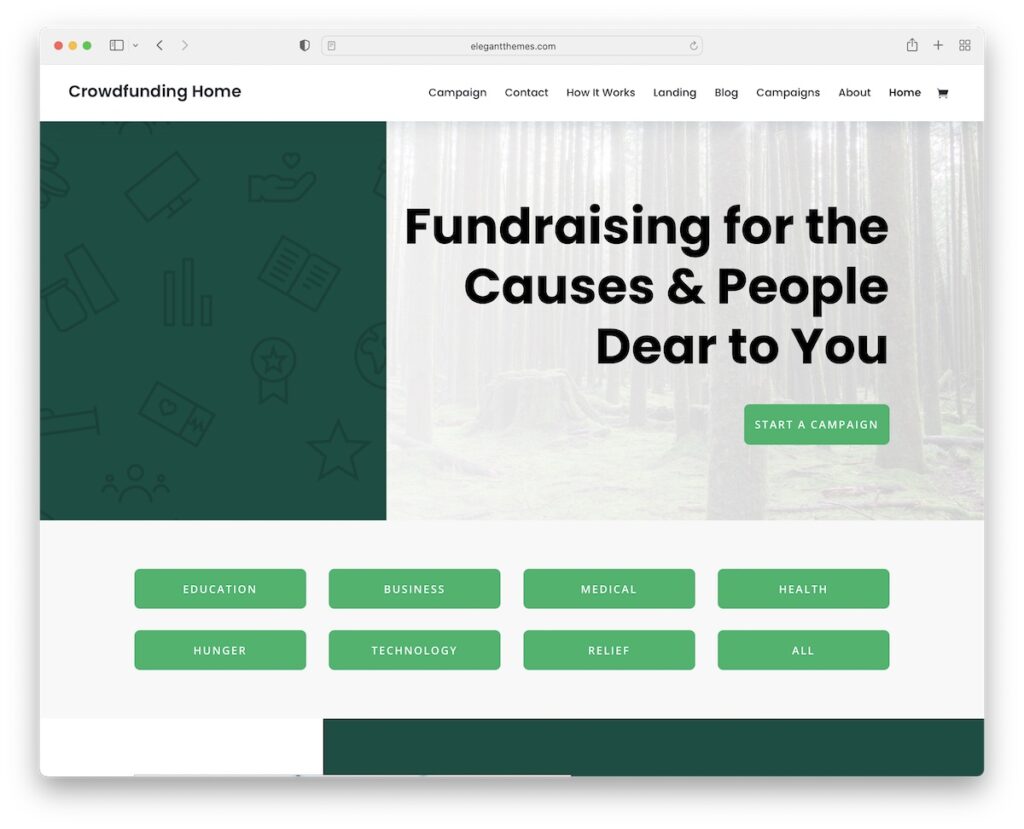divi crowdfunding wordpress theme
