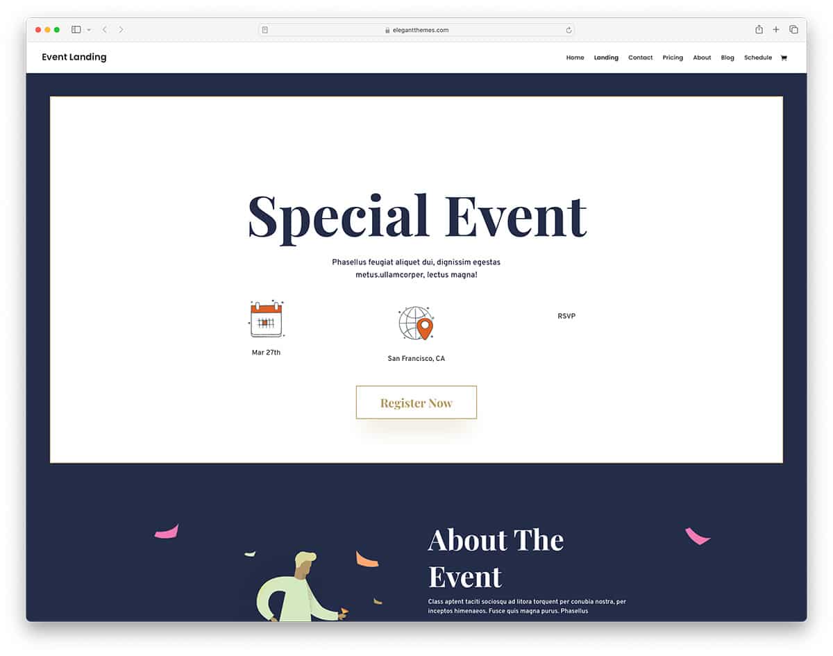 Divi - event planner and conference theme for WordPress 