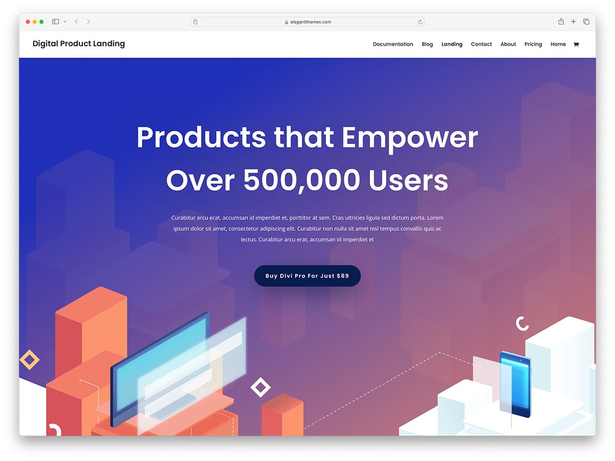 Divi - theme for selling digital products