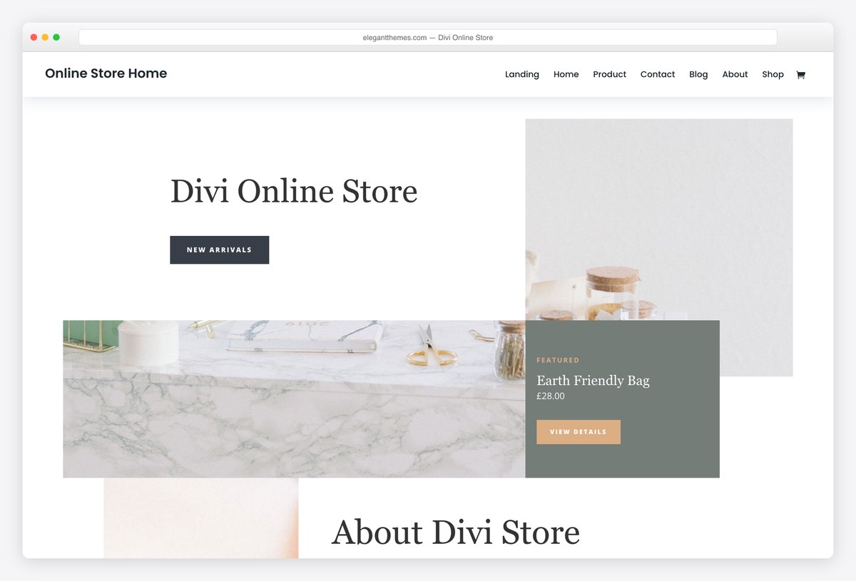 Divi Online Store layout pack live demo
