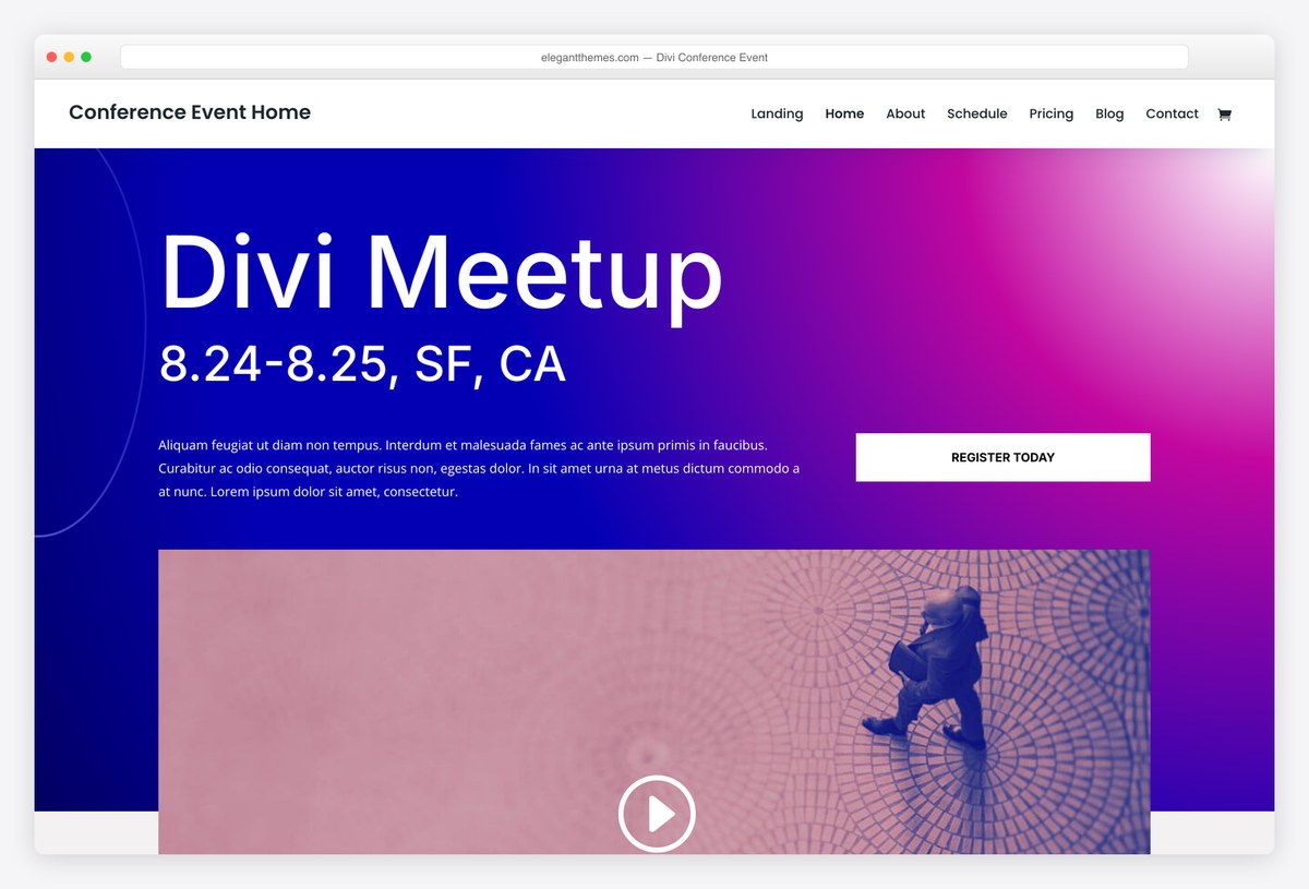 Divi Conference Event layout pack live demo