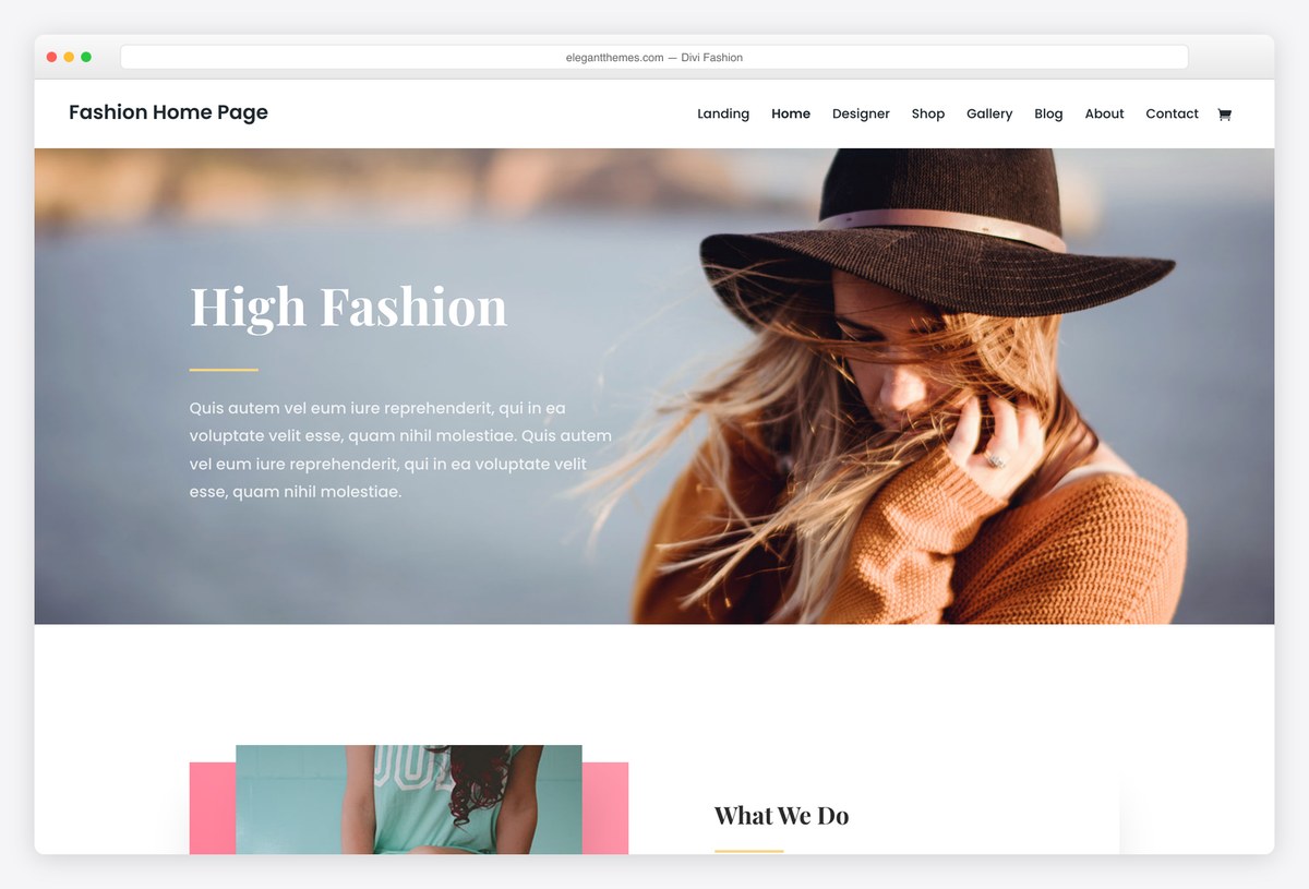 Divi Fashion layout pack live demo