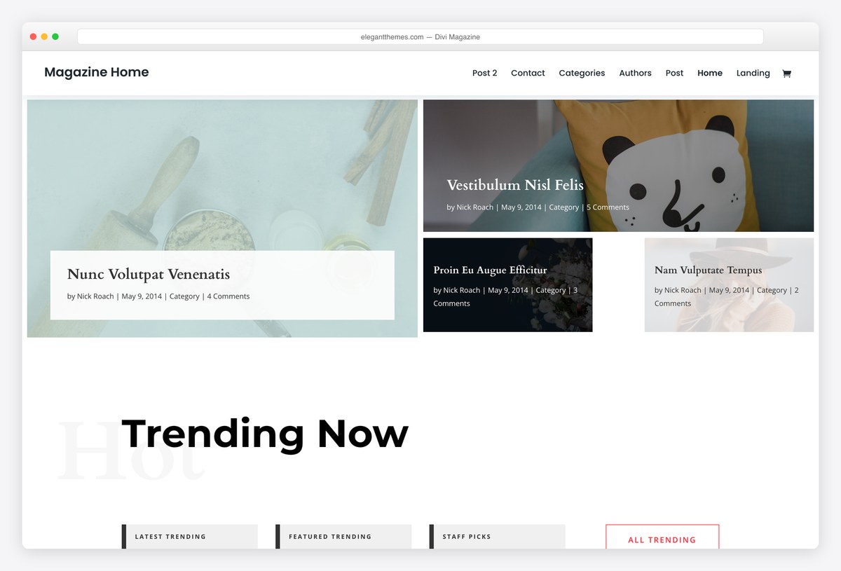 Divi Magazine layout pack live demo