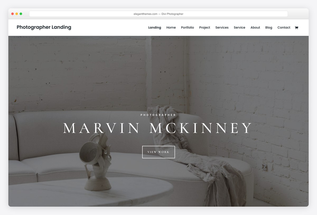 Divi Photographer layout pack live demo