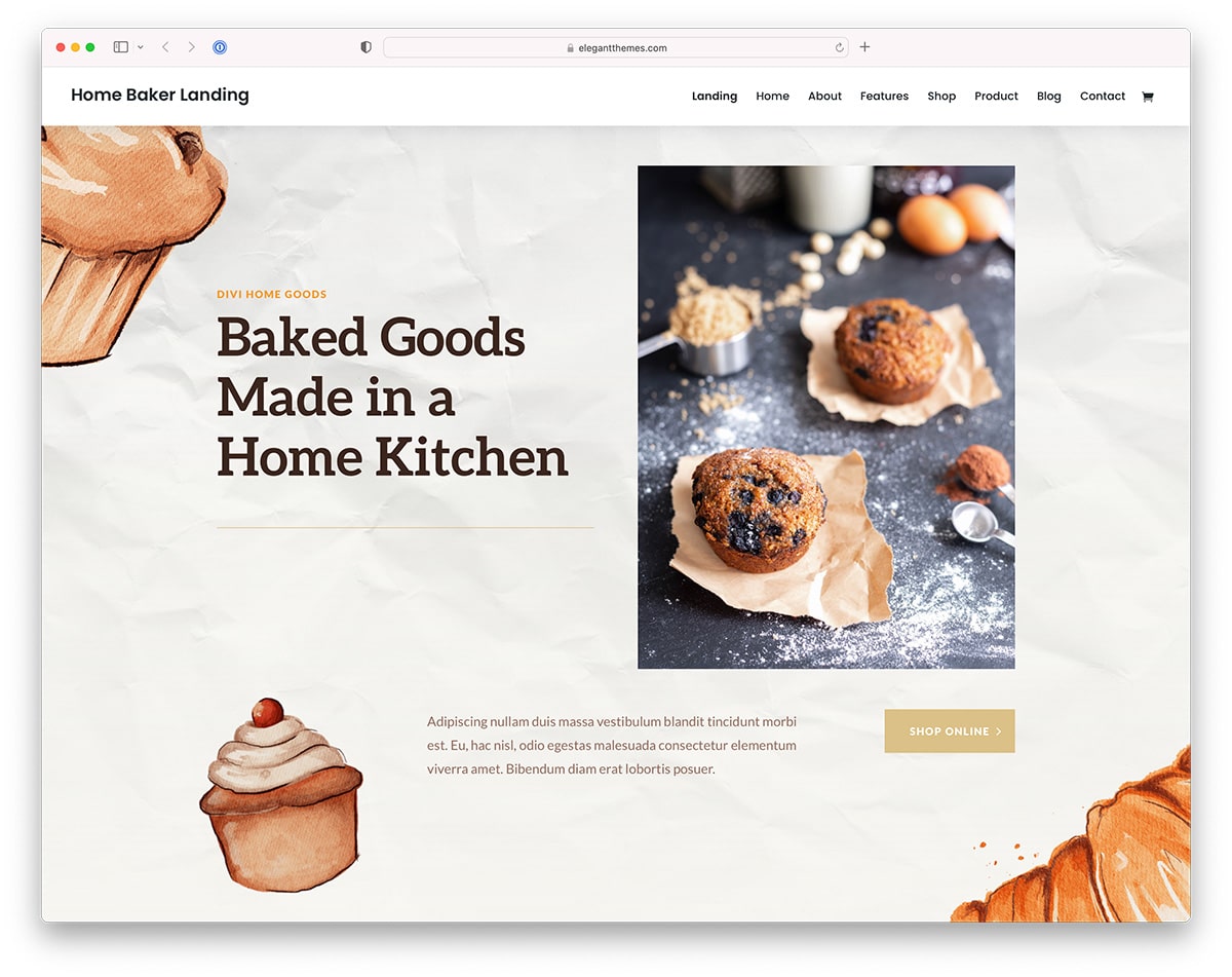 divi - homemade bakery wordpress theme