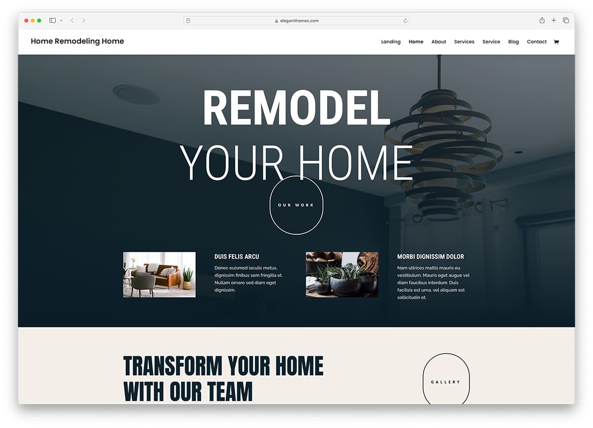 Divi - home renovation WordPress theme