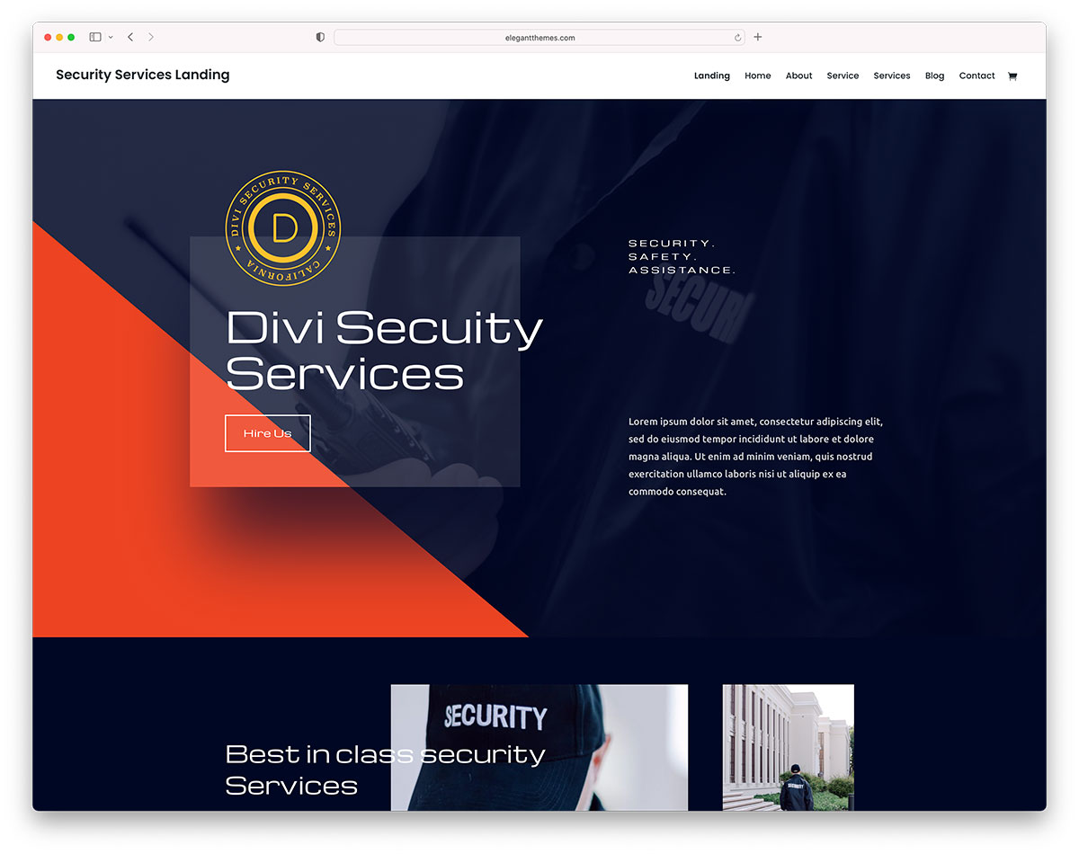divi security service WordPress theme