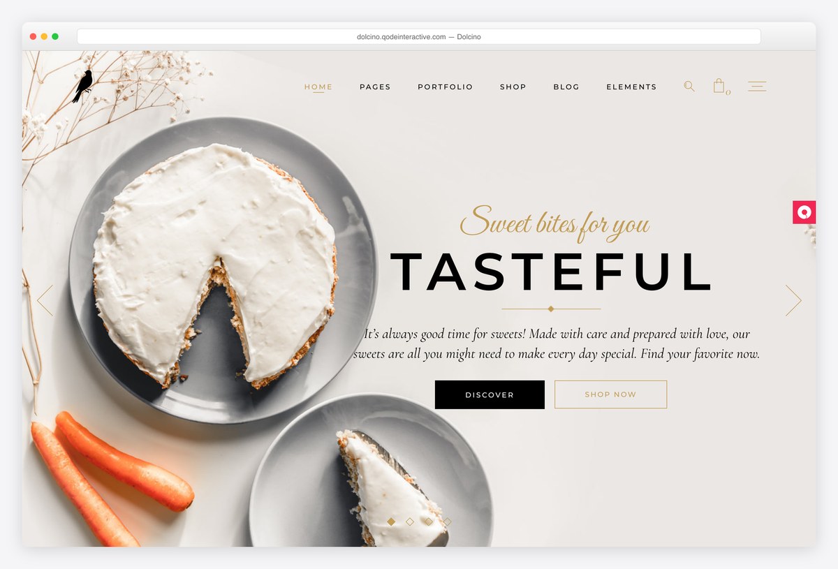 Dolcino pastry and cake shop WordPress theme demo
