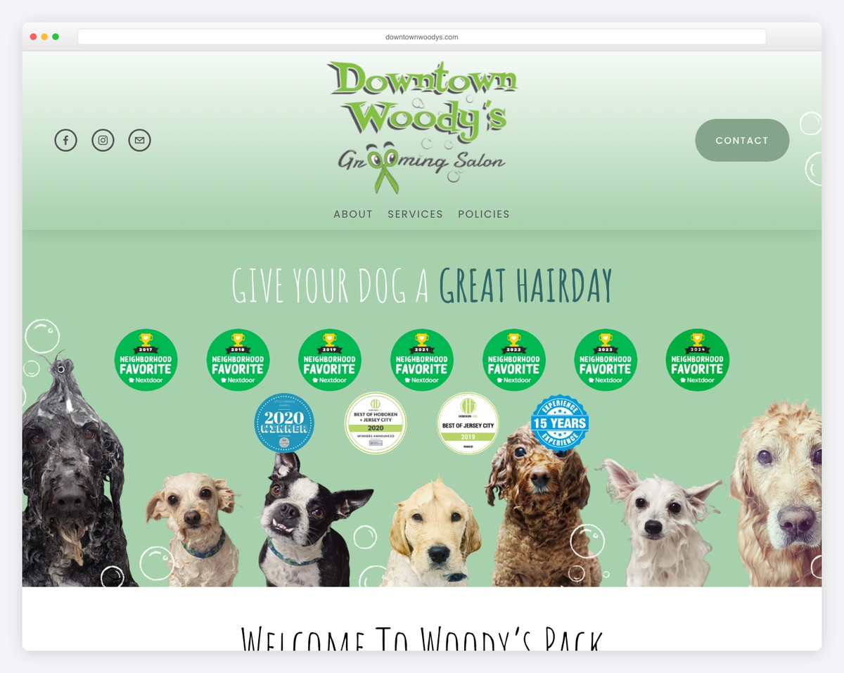 downtown woodys grooming website