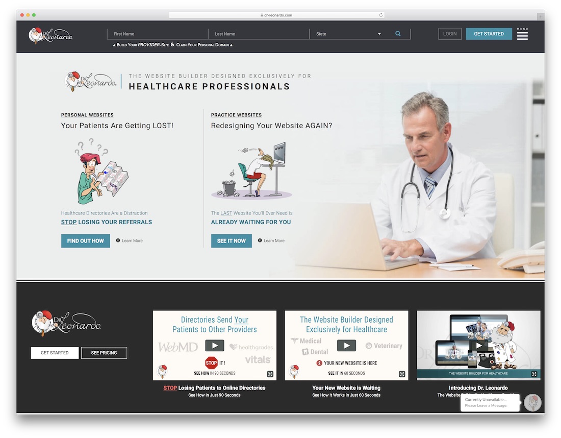 dr leonardo medical website builder