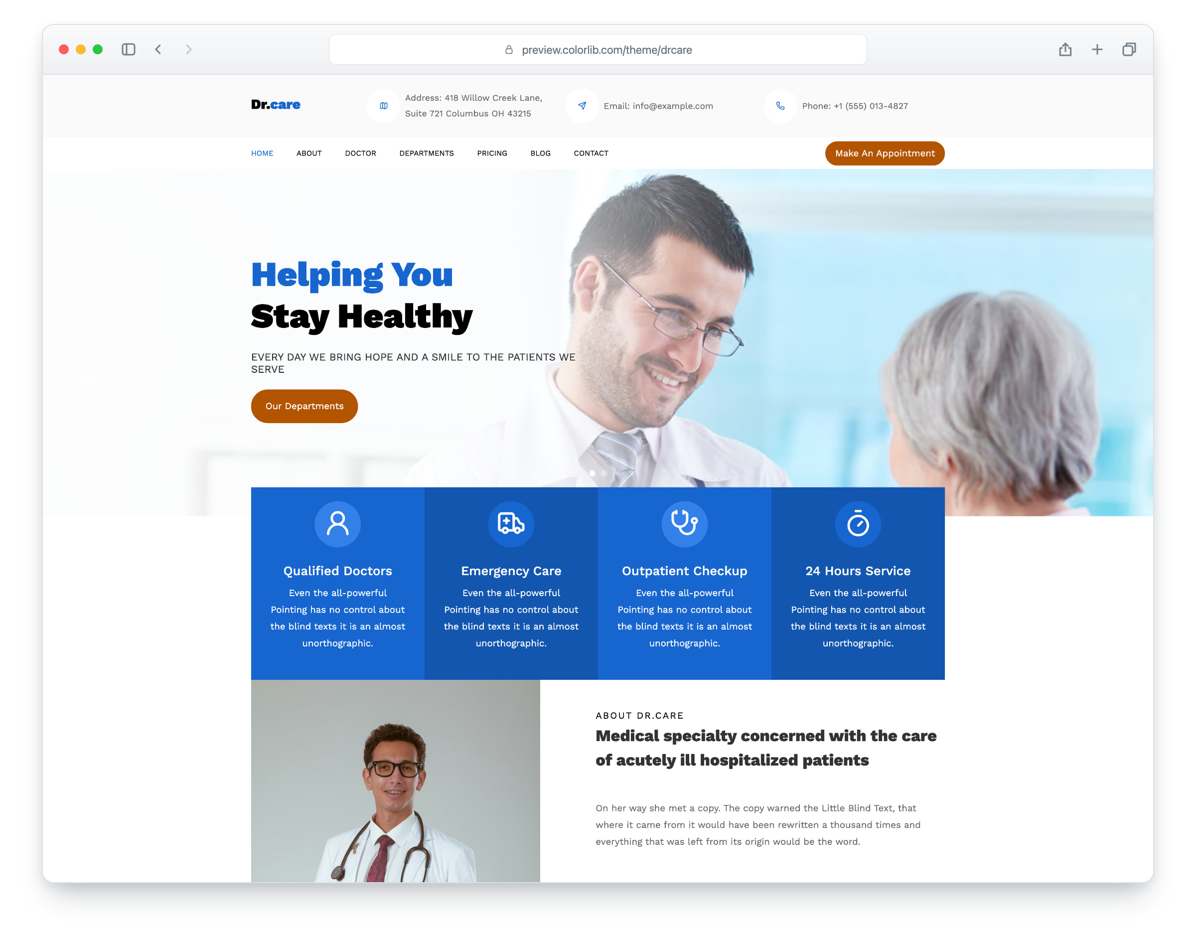 Drcare website template
