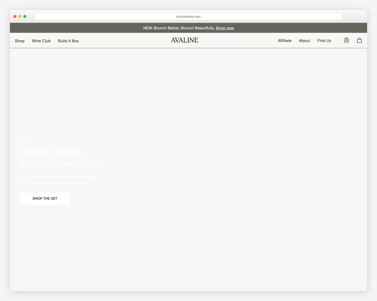 avaline website example