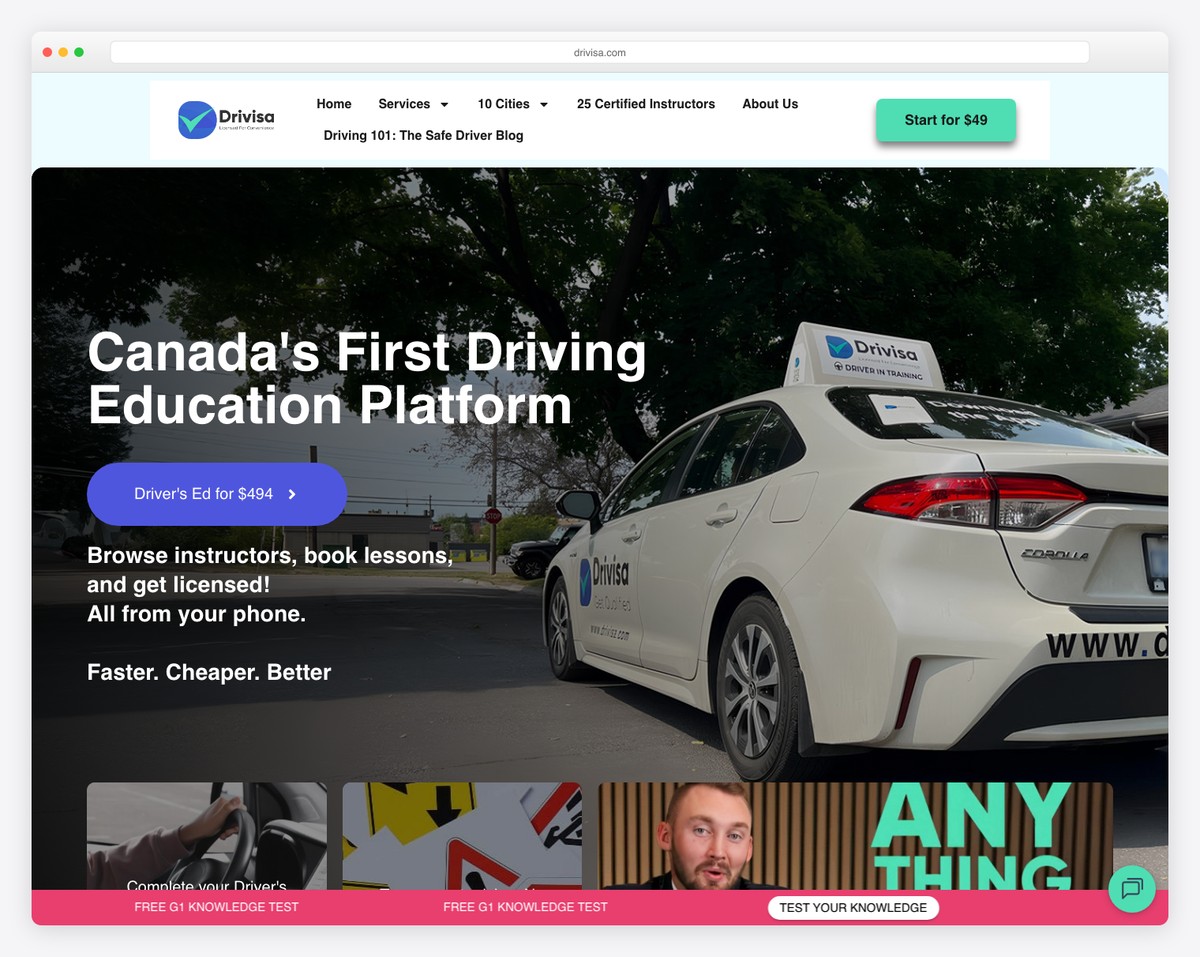 drivisa website example