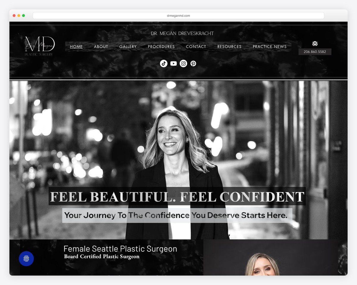 dr. megan dreveskracht website example