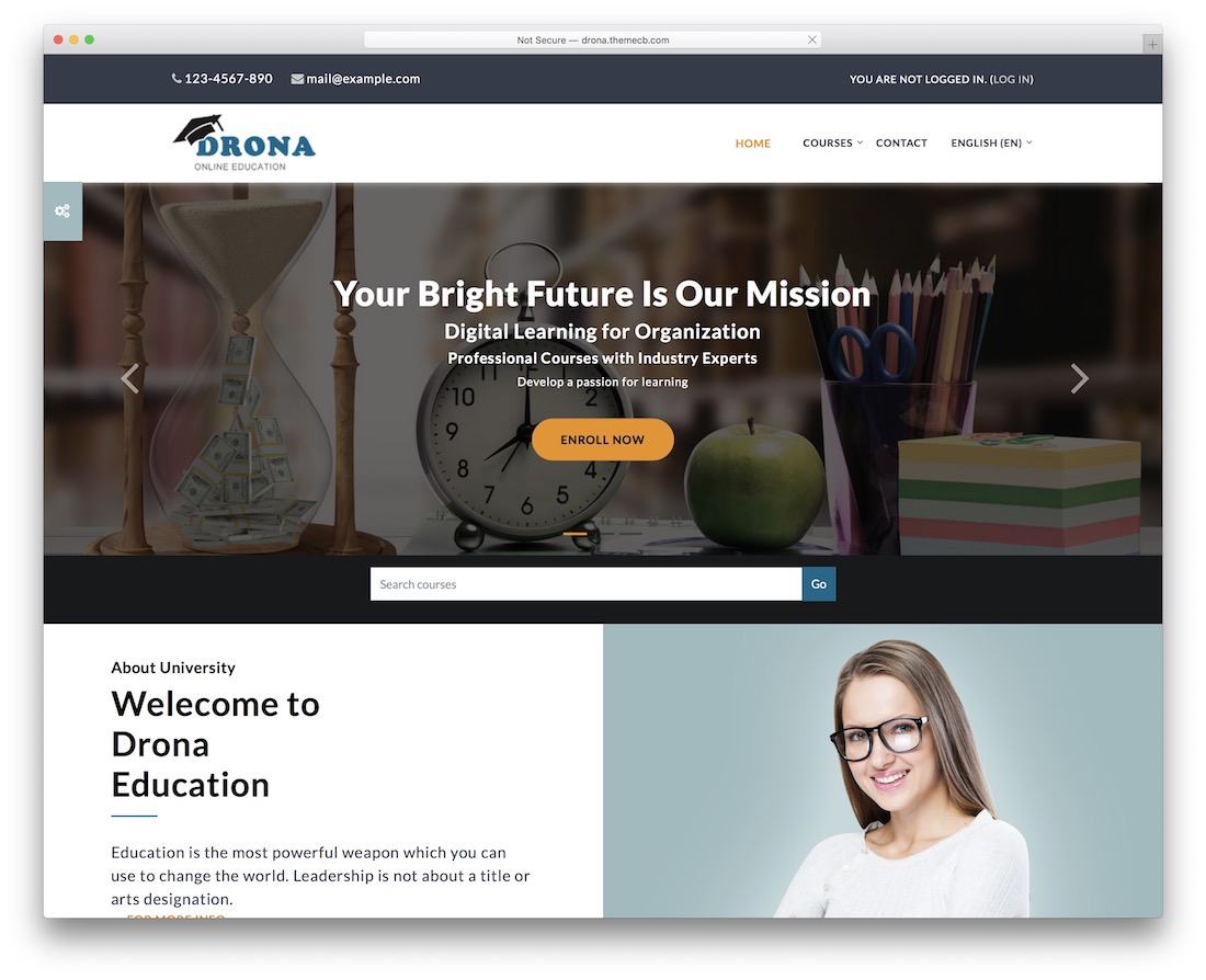 drona moodle bootstrap template