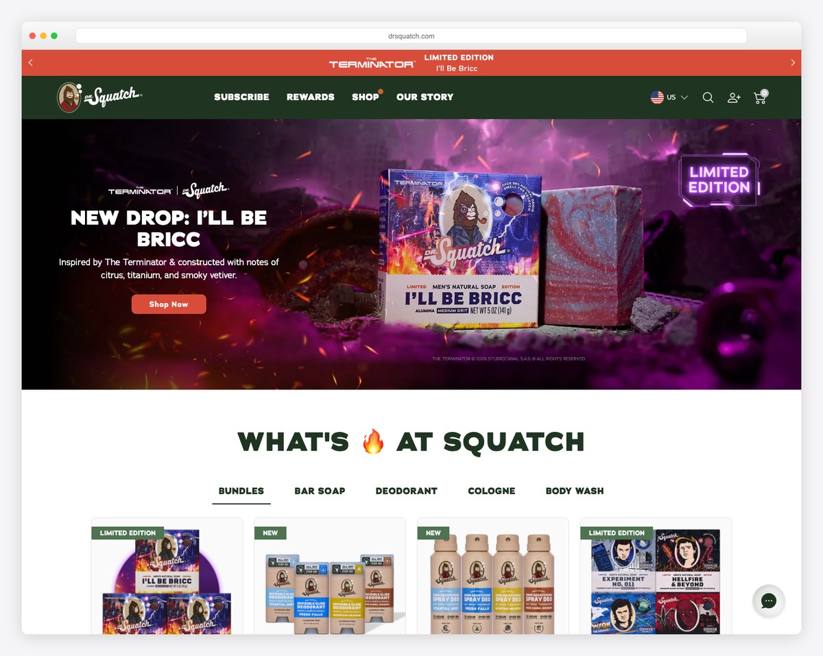 dr. squatch website example