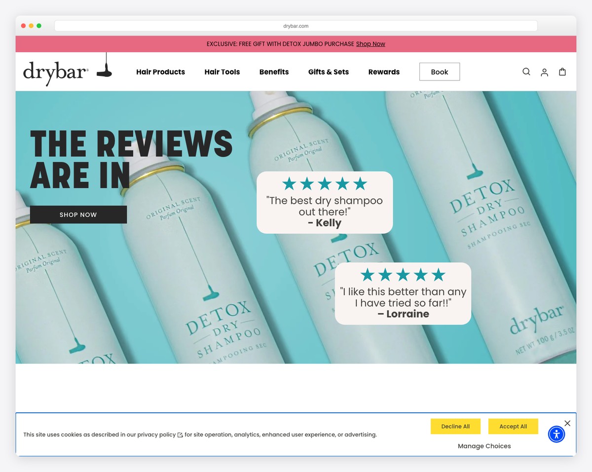 Drybar blowout salon website