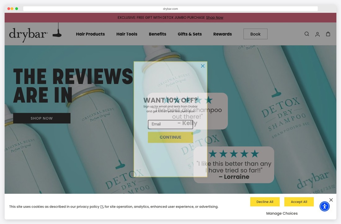 drybar website example