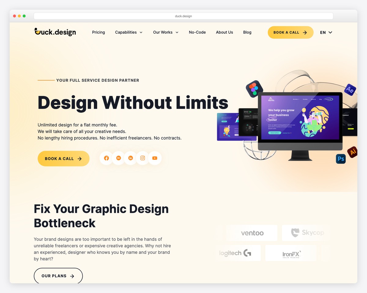 duck design website example