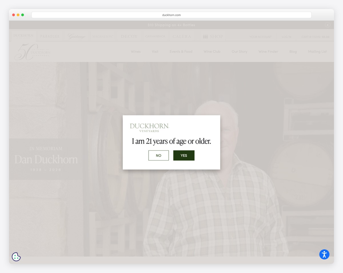 duckhorn vineyards website example