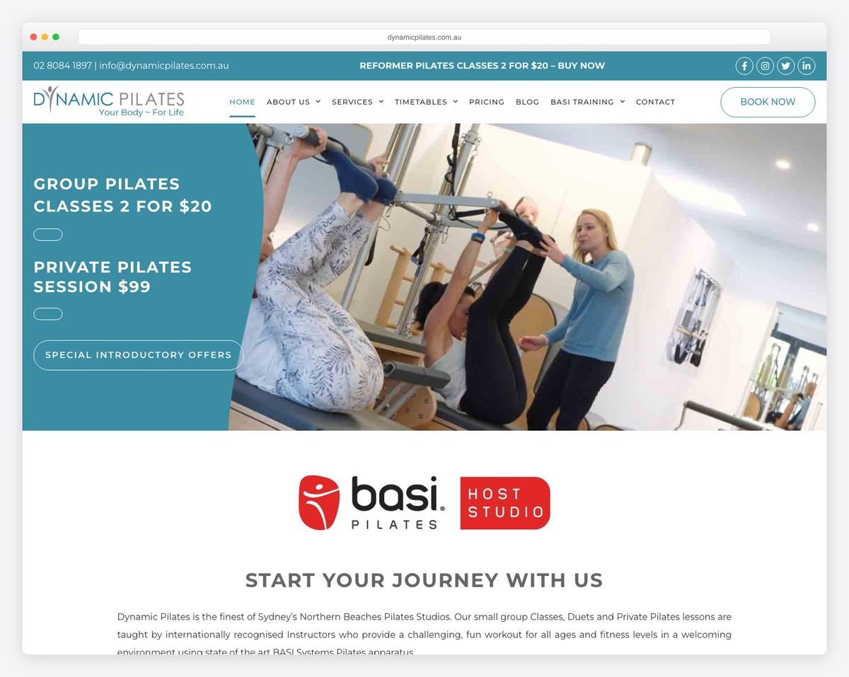 dynamic pilates sydney website