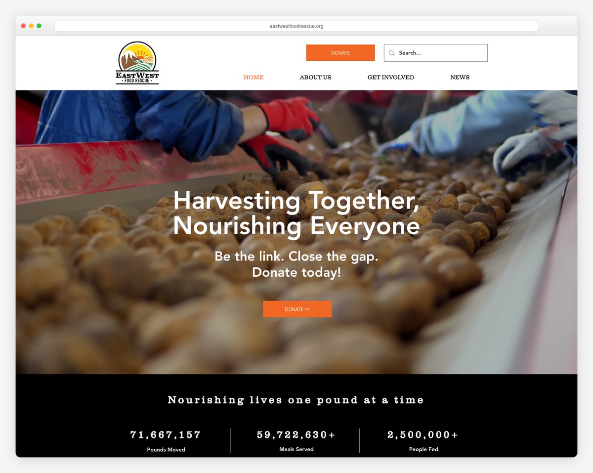 east west food rescue nonprofit website