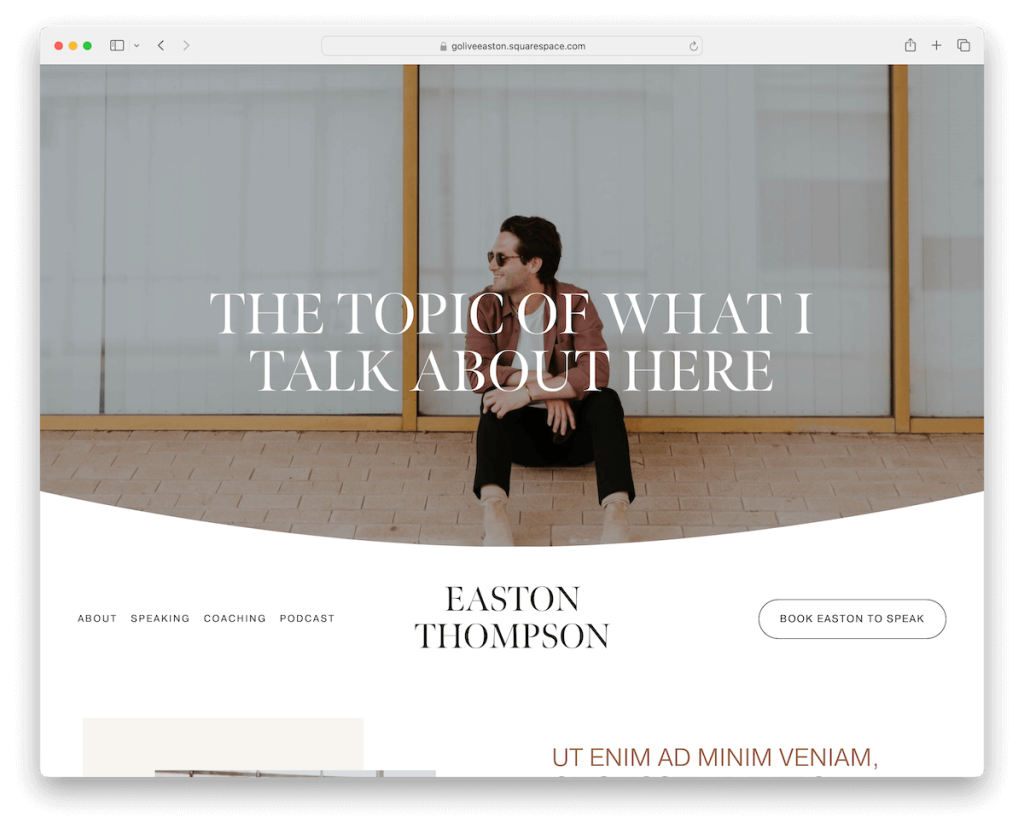 easton squarespace video background template